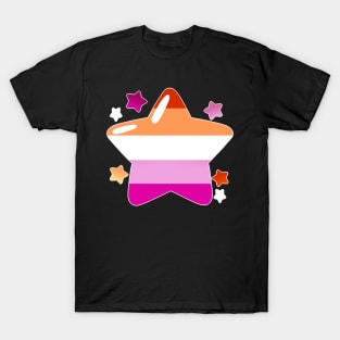 LGBTQ+ Pride Flag Stars - Lesbian T-Shirt